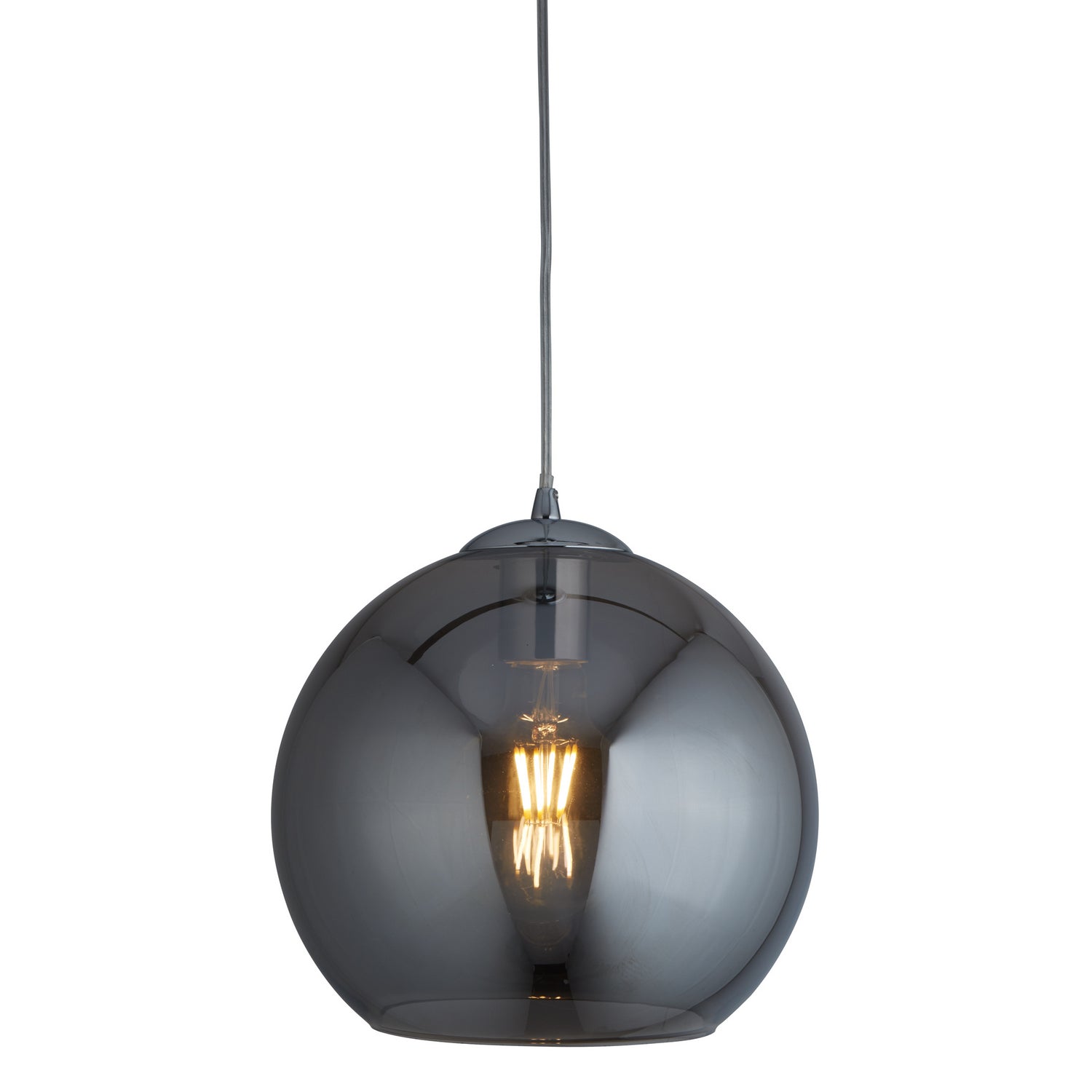 Balls 30cm Chrome Smoked Glass Shade Pendant