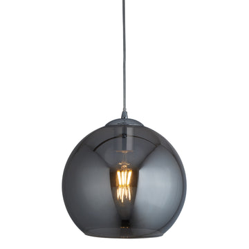 Balls 30cm Chrome Smoked Glass Shade Pendant