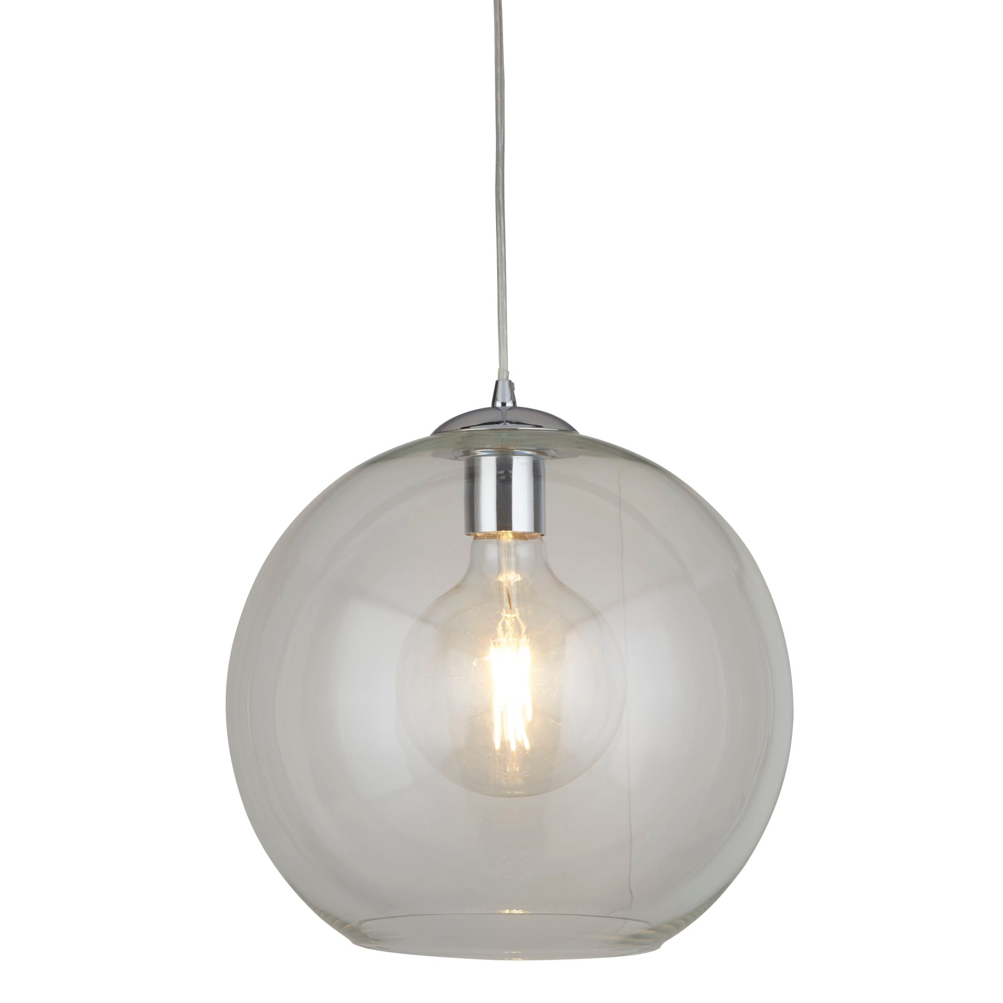 Balls 35cm Clear Glass Chrome Pendant Light