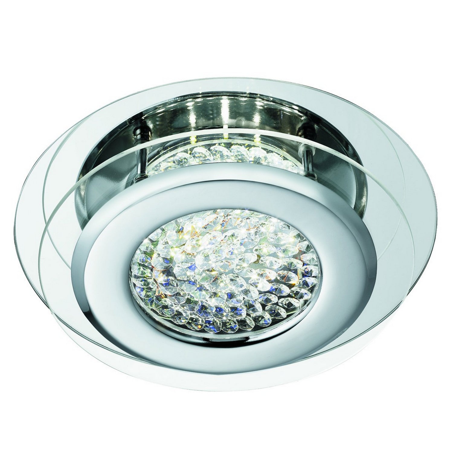 Vesta Chrome & Clear Crystal LED Flush