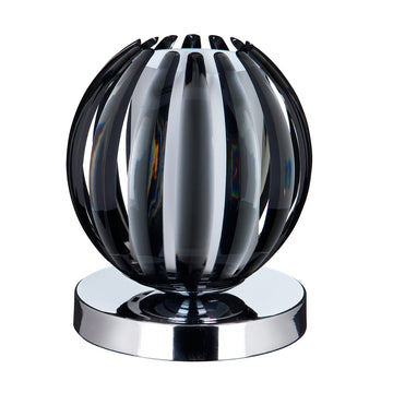 Claw Touch Smoked Acrylic Glass and Chrome Table Lamp