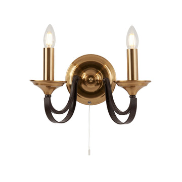 Belfry 2 Light Wall Light Dark Bronze & Brown