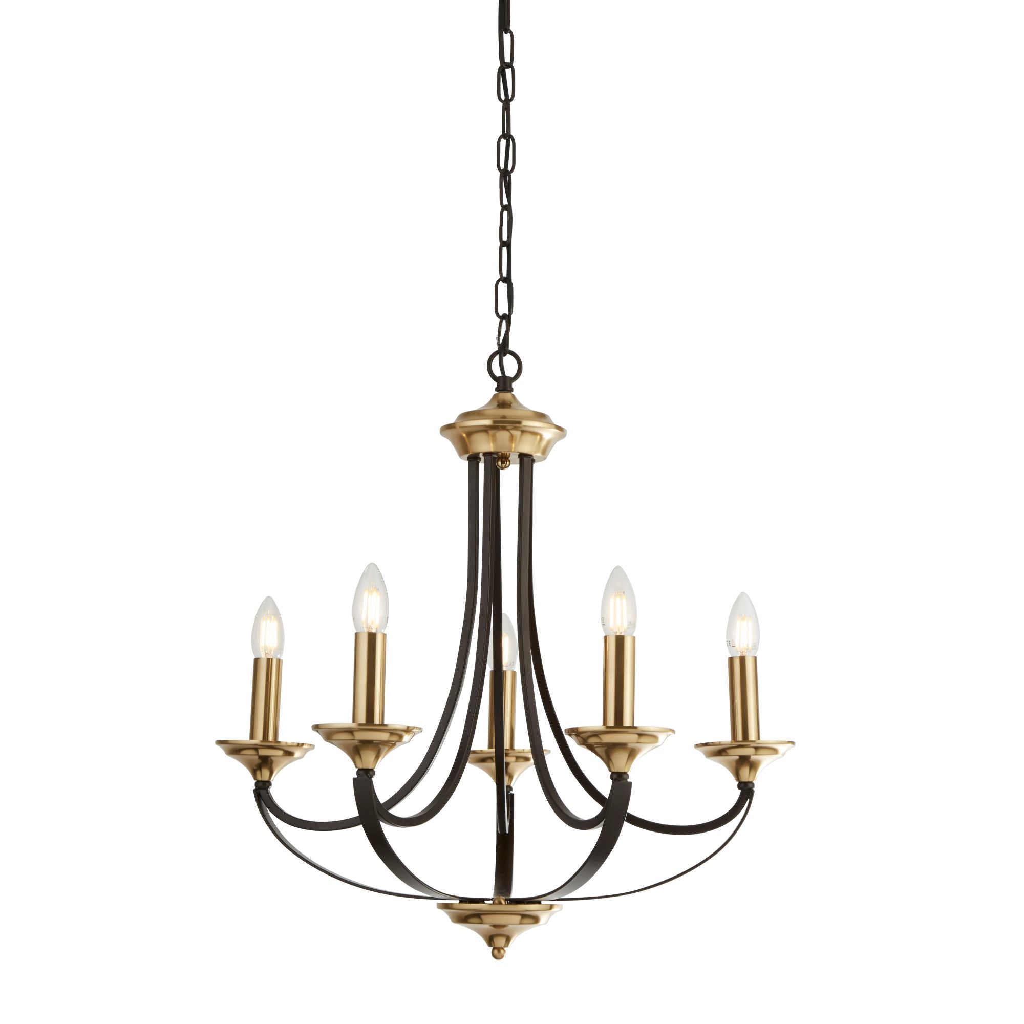 Belfry 5 Light Pendant Dark Bronze & Brown