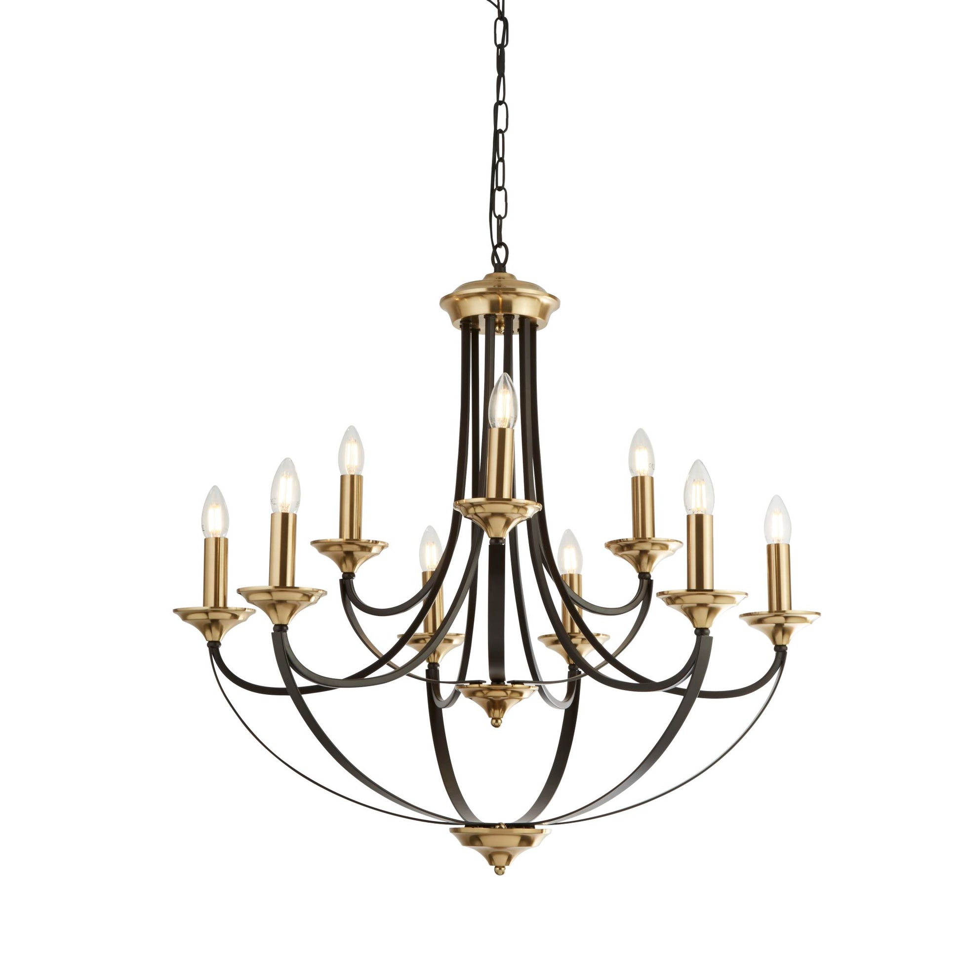 Belfry 9 Light Pendant Dark Bronze & Brown