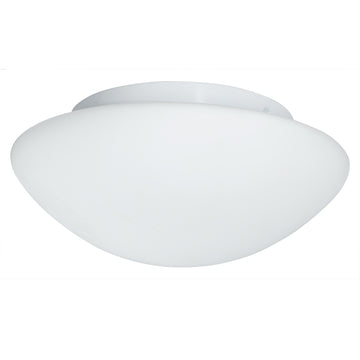 35cm White Opal Glass Bathroom Flush