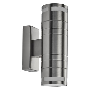 Outdoor 2 LED Light Wall Bracket Stainless Steel Frosted Glass