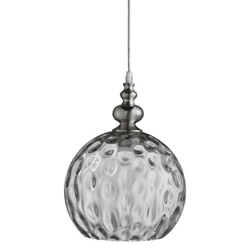 Indiana Satin Silver Globe Ceiling Pendant Light