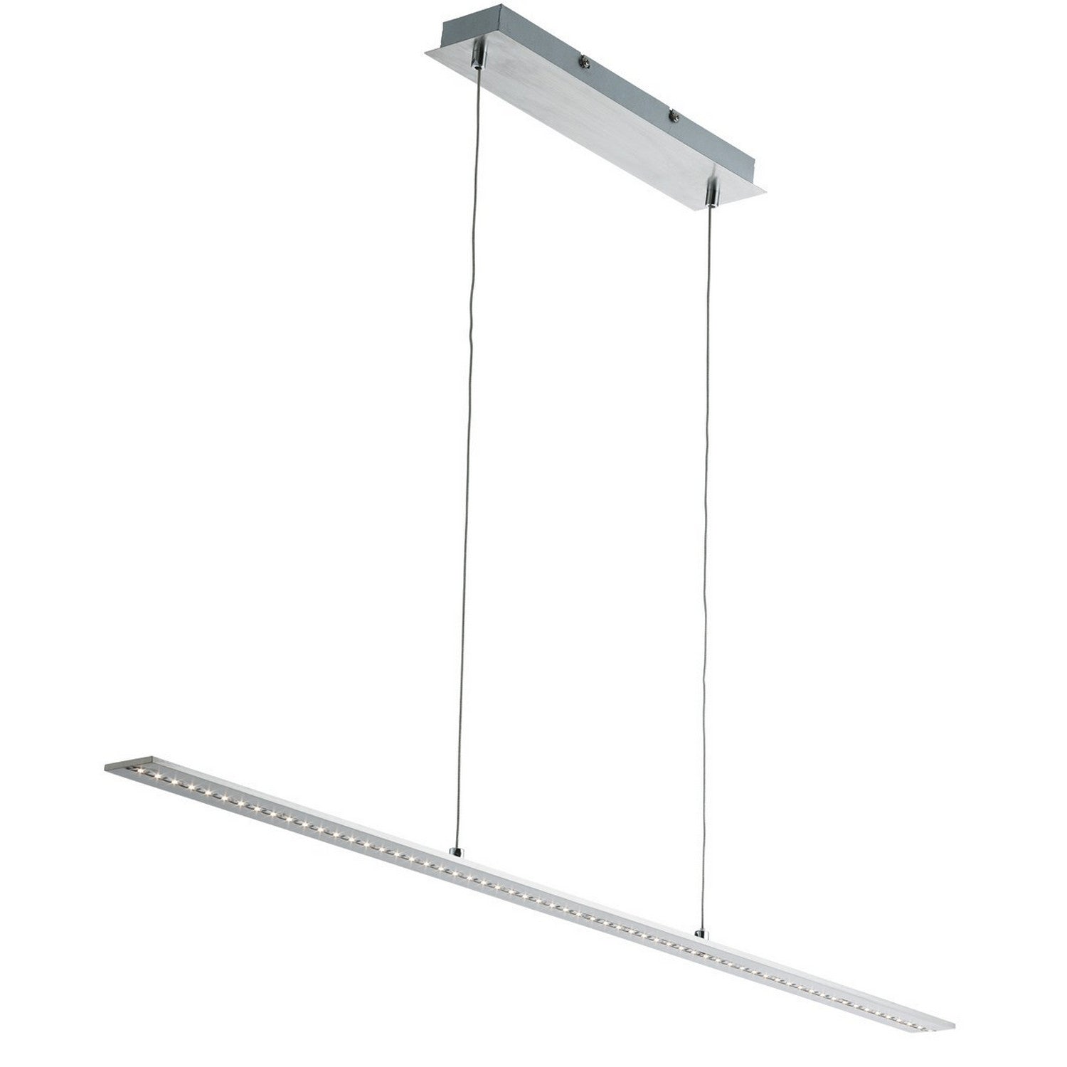 Satin Silver LED Straight Bar Light With Clear Glass