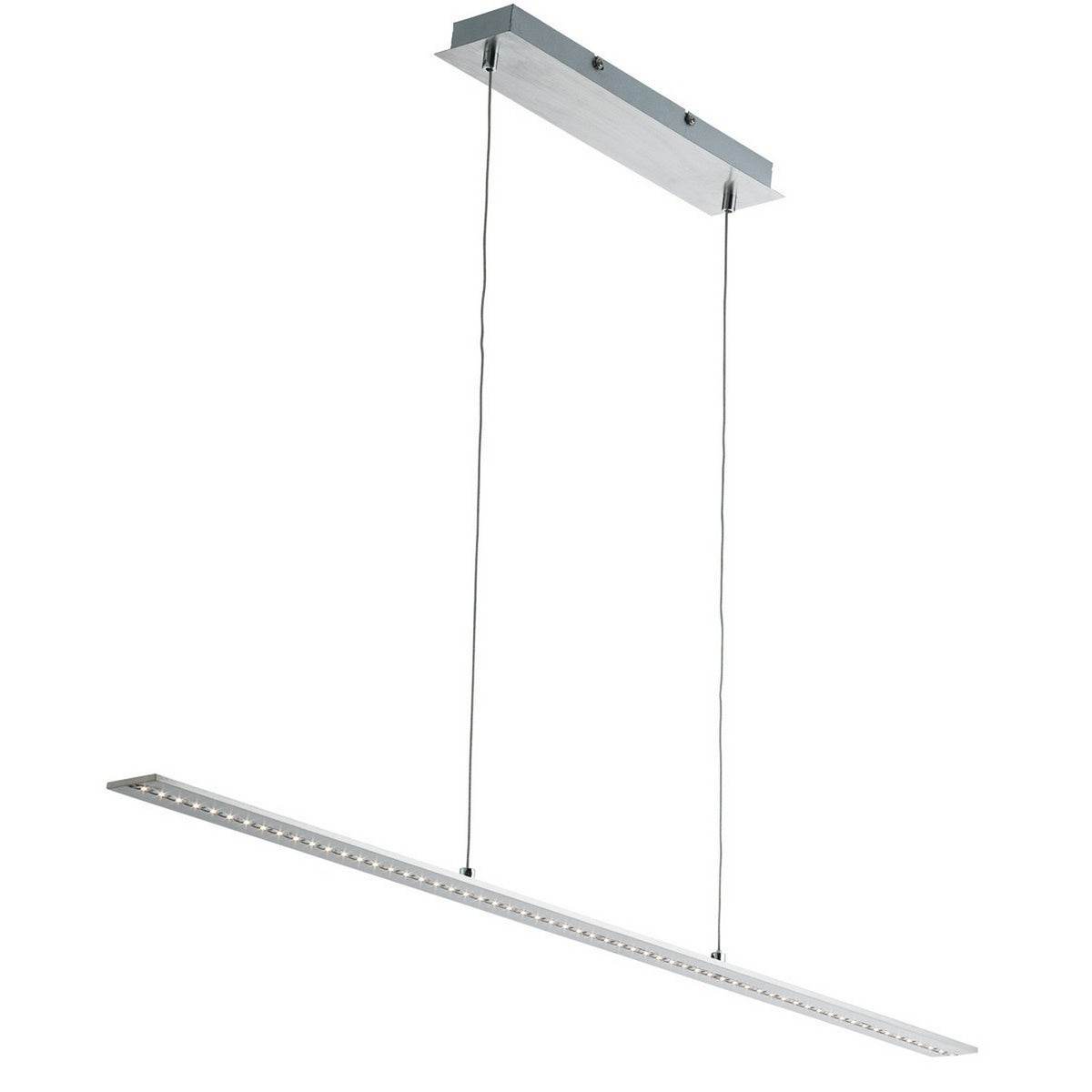 Satin Silver LED Straight Bar Light With Clear Glass