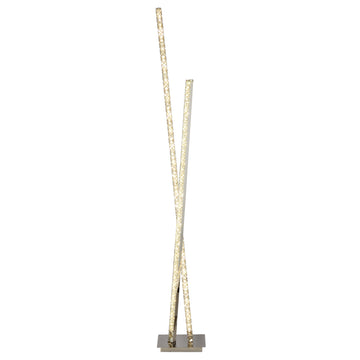 Clover 2 Light Clear Crystal & Chrome Floor Lamp