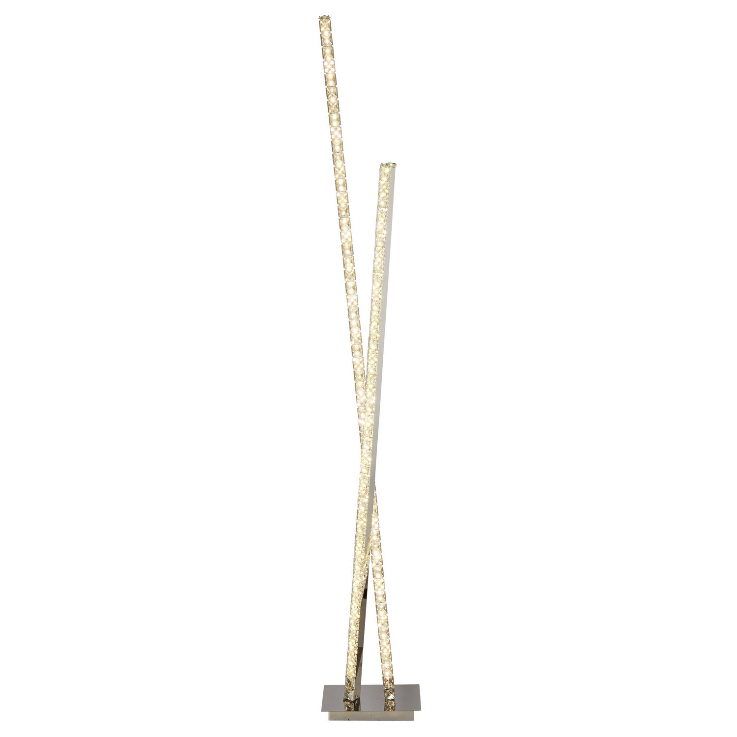 Clover 2 Light Clear Crystal & Chrome Floor Lamp