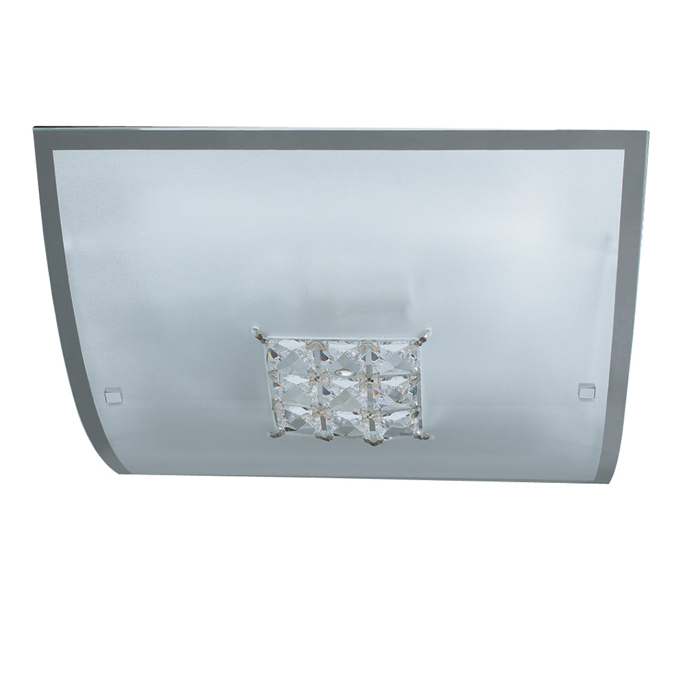 30cm Francesca Glass Flush With Square Crystal Detail
