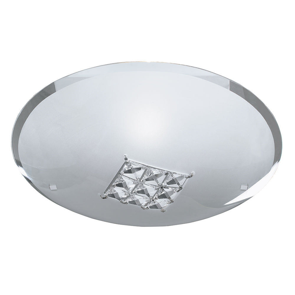 Horizon Sanded Glass & Clear Crystal Flush