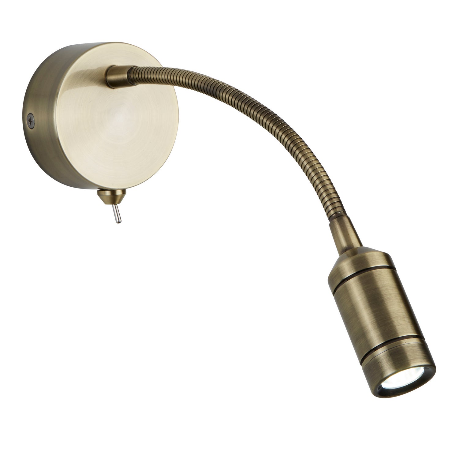 LED Antique Brass Adjustable Flexible Arm Office Wall Reading Light