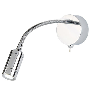 LED Chrome Adjustable Flexible Arm Study Office Wall Reading Light