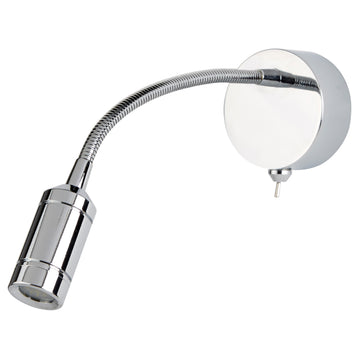 LED Chrome Adjustable Flexible Arm Study Office Wall Reading Light