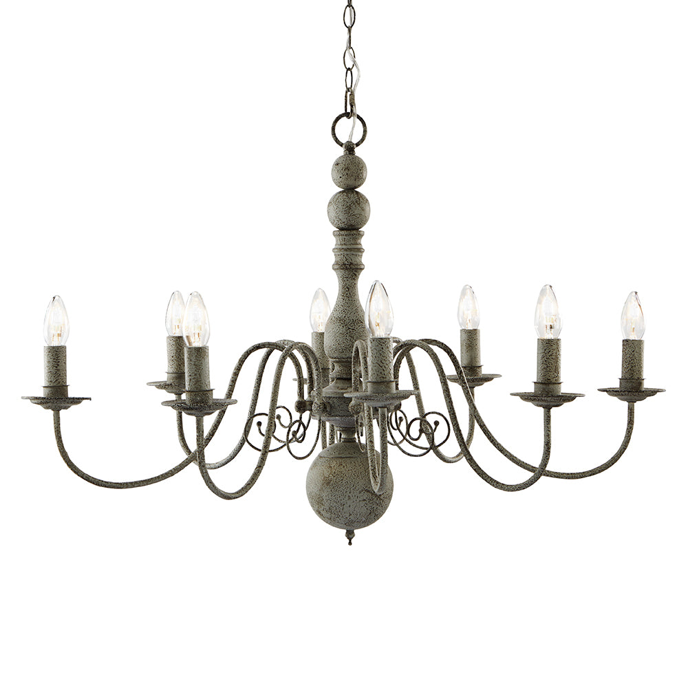 Greythorne 8 Light Textured Grey Chandelier