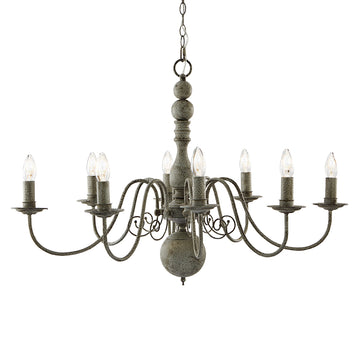 Greythorne 8 Light Textured Grey Chandelier