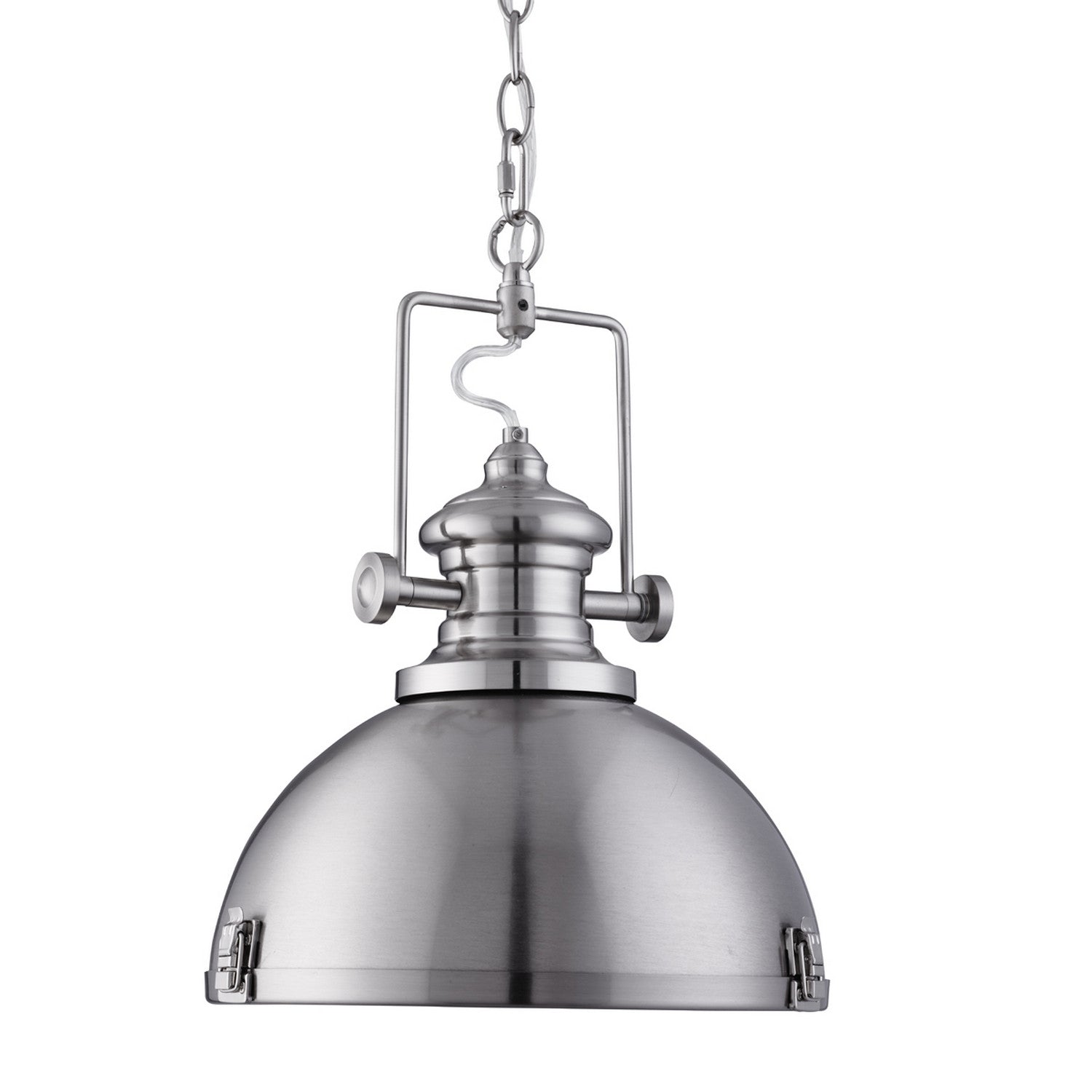 Silver & Clear Lens Industrial Ceiling Pendant