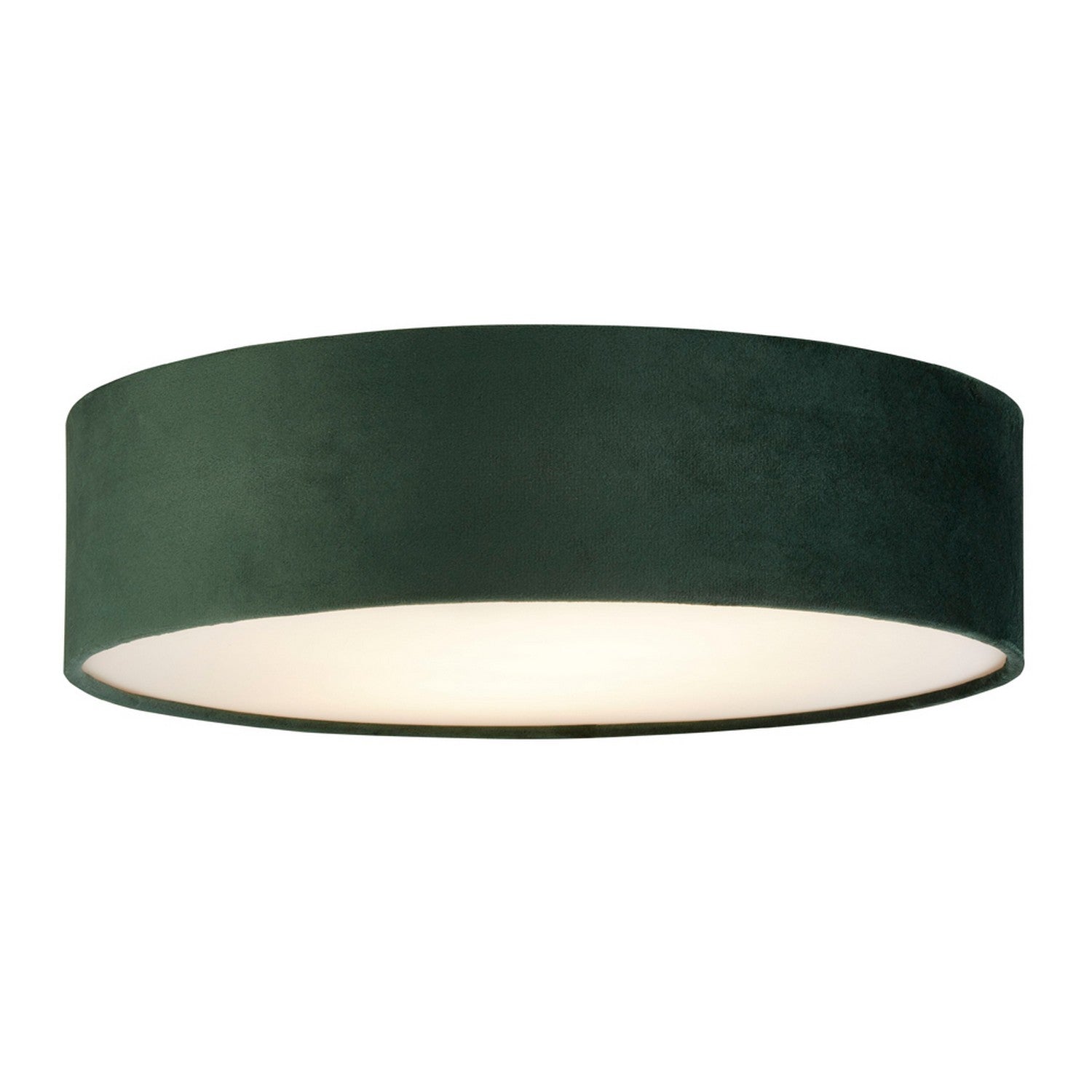 Drum 2 2 Light Flush Ceiling Light Green Velvet Shade