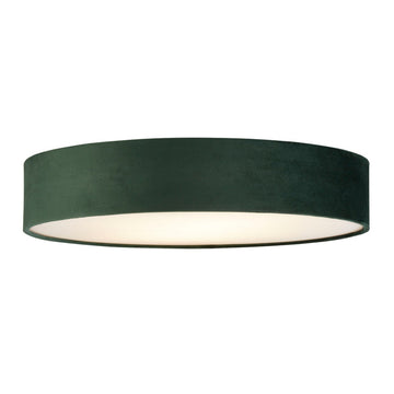 Drum 2 3 Light Flush Ceiling Light Green Velvet Shade