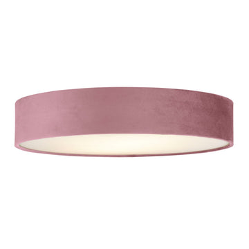 Drum 2 3 Light Flush Ceiling Light Pink Velvet Shade