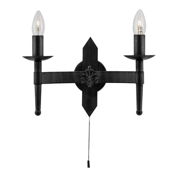 Cartwheel II 2 Lights Matt Black Wall Light