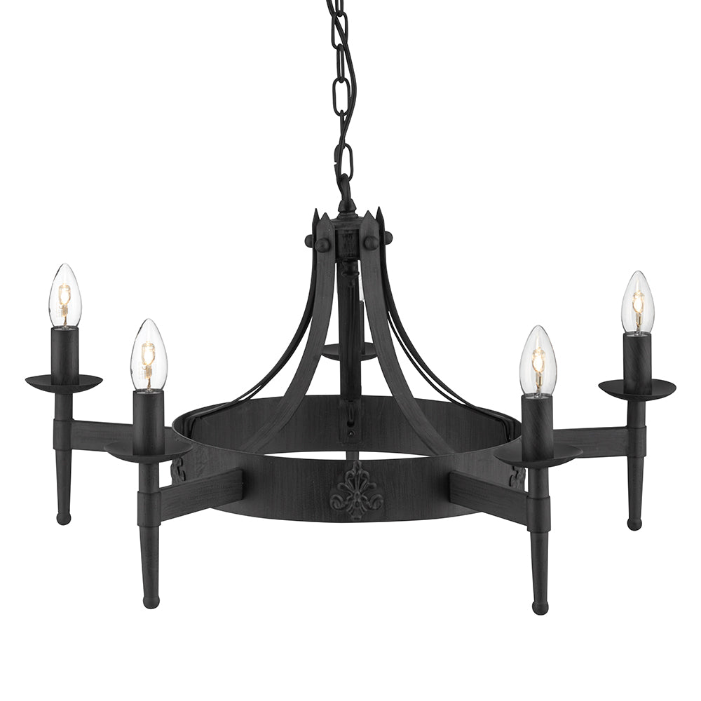Cartwheel II 5 Lights Matt Black Pendant Chandelier