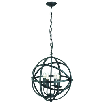 Orbit  4 Light Matt Black Spherical Pendant