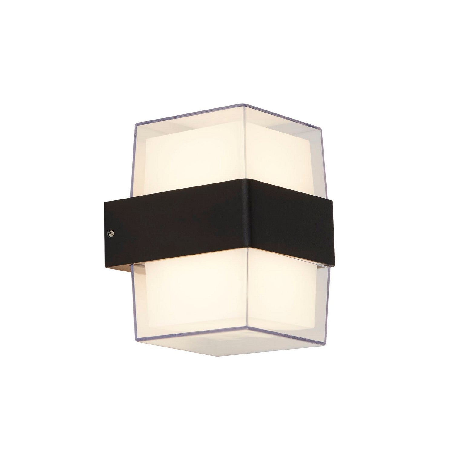 2 Light LED Black & Opal Outdoor Up/Down Lighter Wall Light