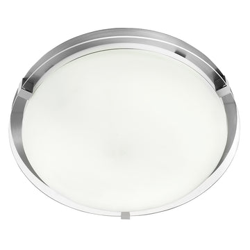 38cm Silver White Glass Shade Bathroom Wall Light