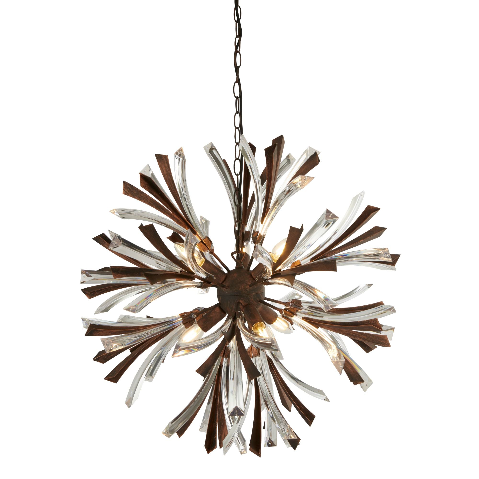 Shake 6 Light Bronze/Clear Glass Pendant