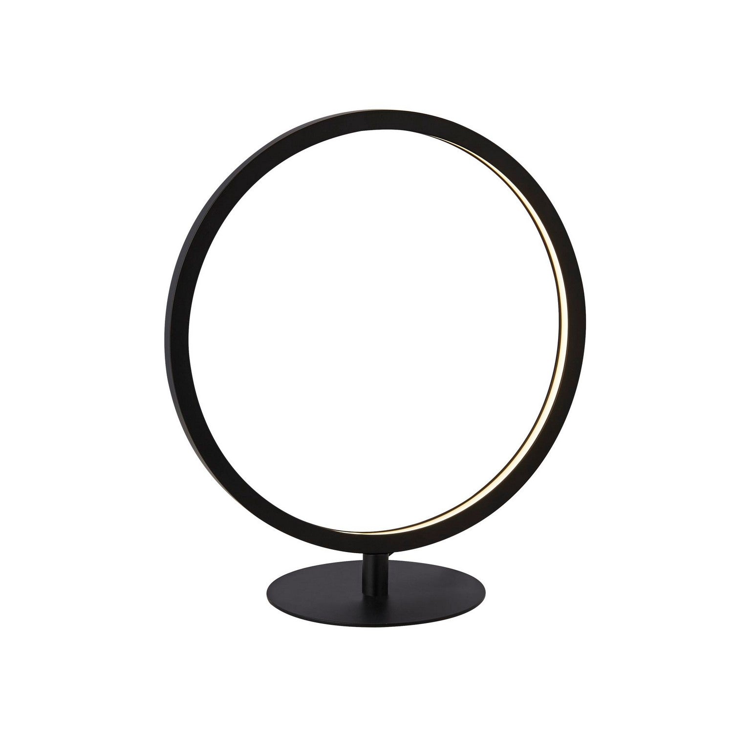 1 Light Ring Round Matt Black Table Lamp