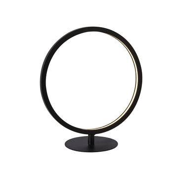 1 Light Ring Round Matt Black Table Lamp
