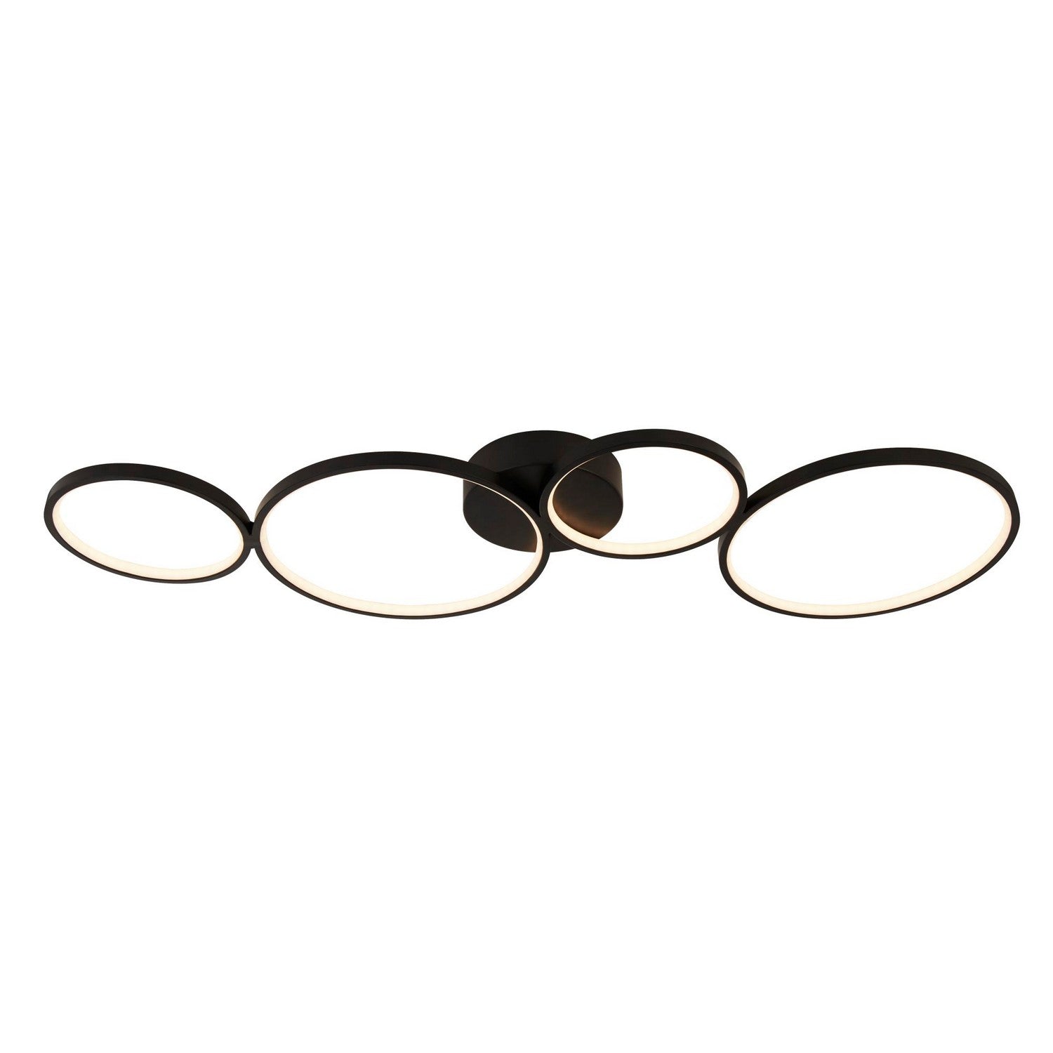 4 Lights LED Rings Matt Black Ceiling Flush