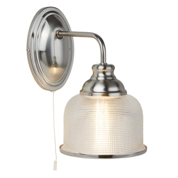Bistro II Satin Silver Halophane Glass Wall Light