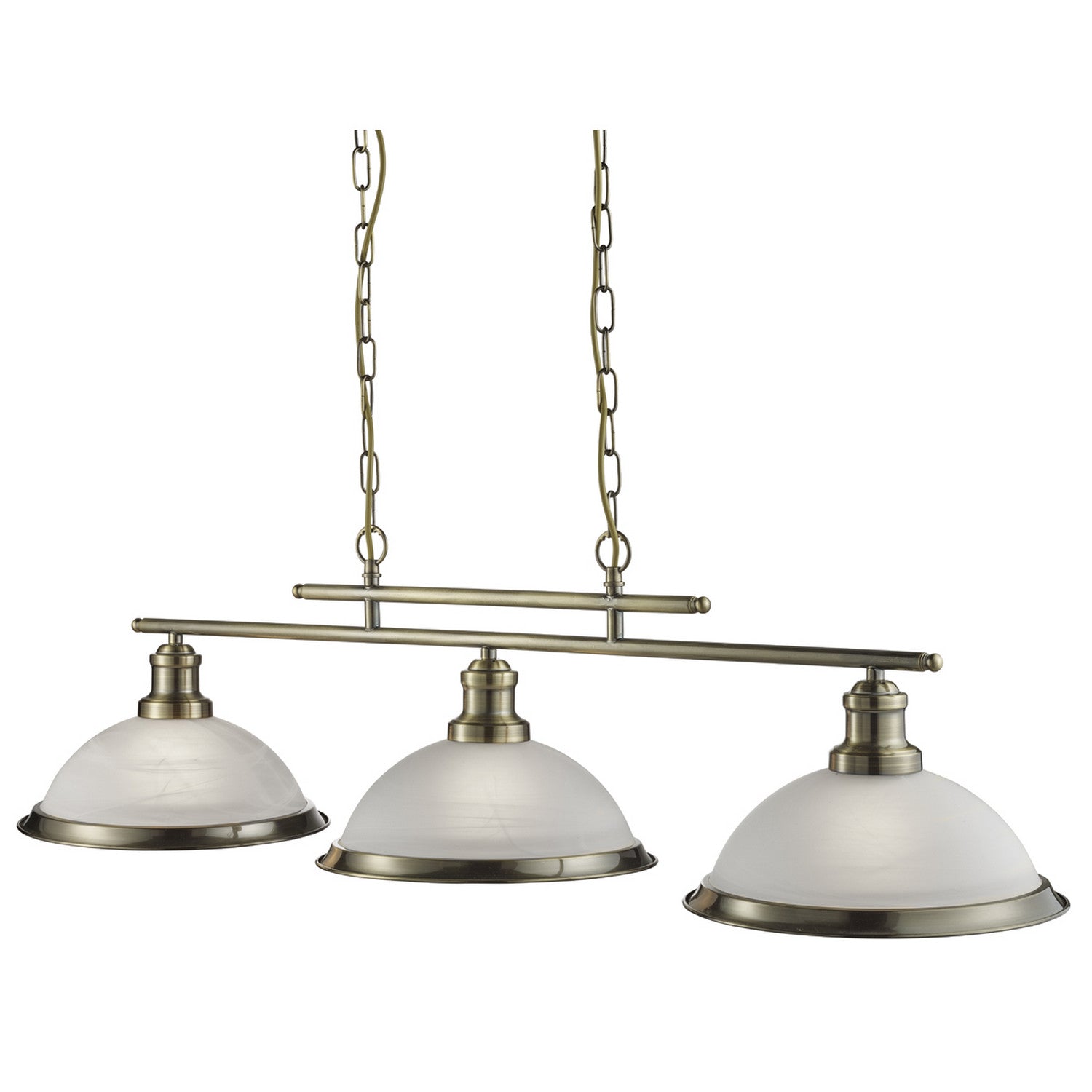 Bistro Antique Brass 3 Light Ceiling Bar Pendant