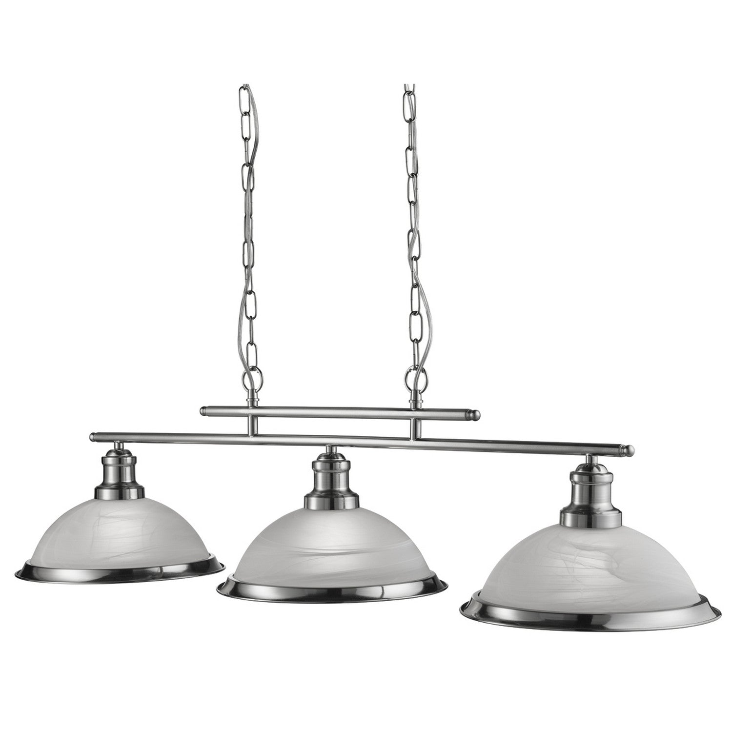 Bistro Satin Silver 3 Light Ceiling Bar Pendant