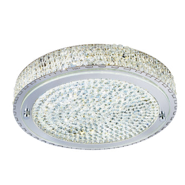 Florida 40cm Chrome & Crystal LED Flush