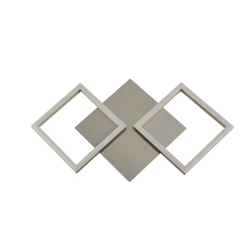 Wall Art 2 Light Satin Silver Square LED Wall Light