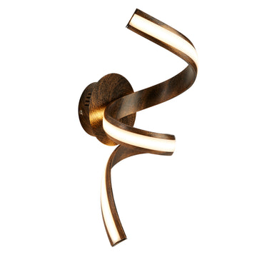 Ribbon LED Twist Rustic Black/Gold Wall Bracket