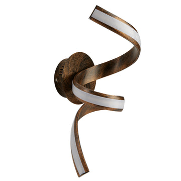 Ribbon LED Twist Rustic Black/Gold Wall Bracket