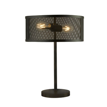 Fishnet 2 Light Matt Black Table Lamp