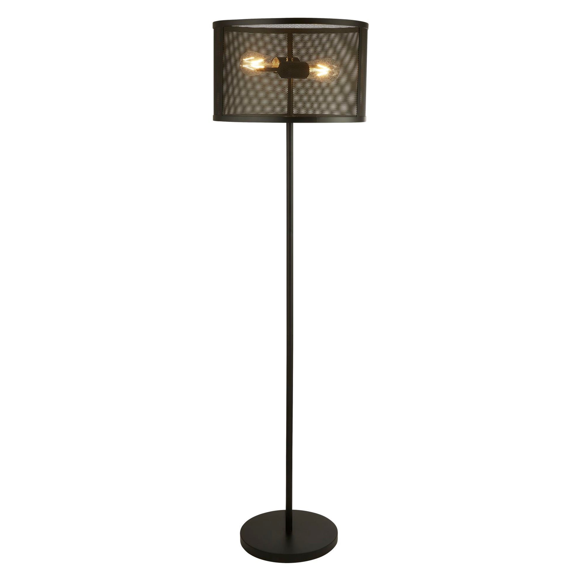 Fishnet 2 Light Matt Black Floor Lamp