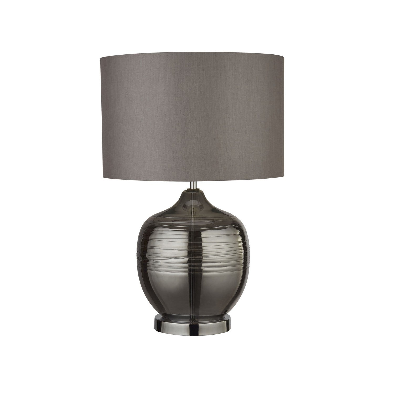 Smoked Ridged Detail Glass Table Lamp