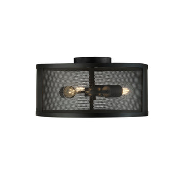 Fishnet 3 Light Matt Black Drum Flush