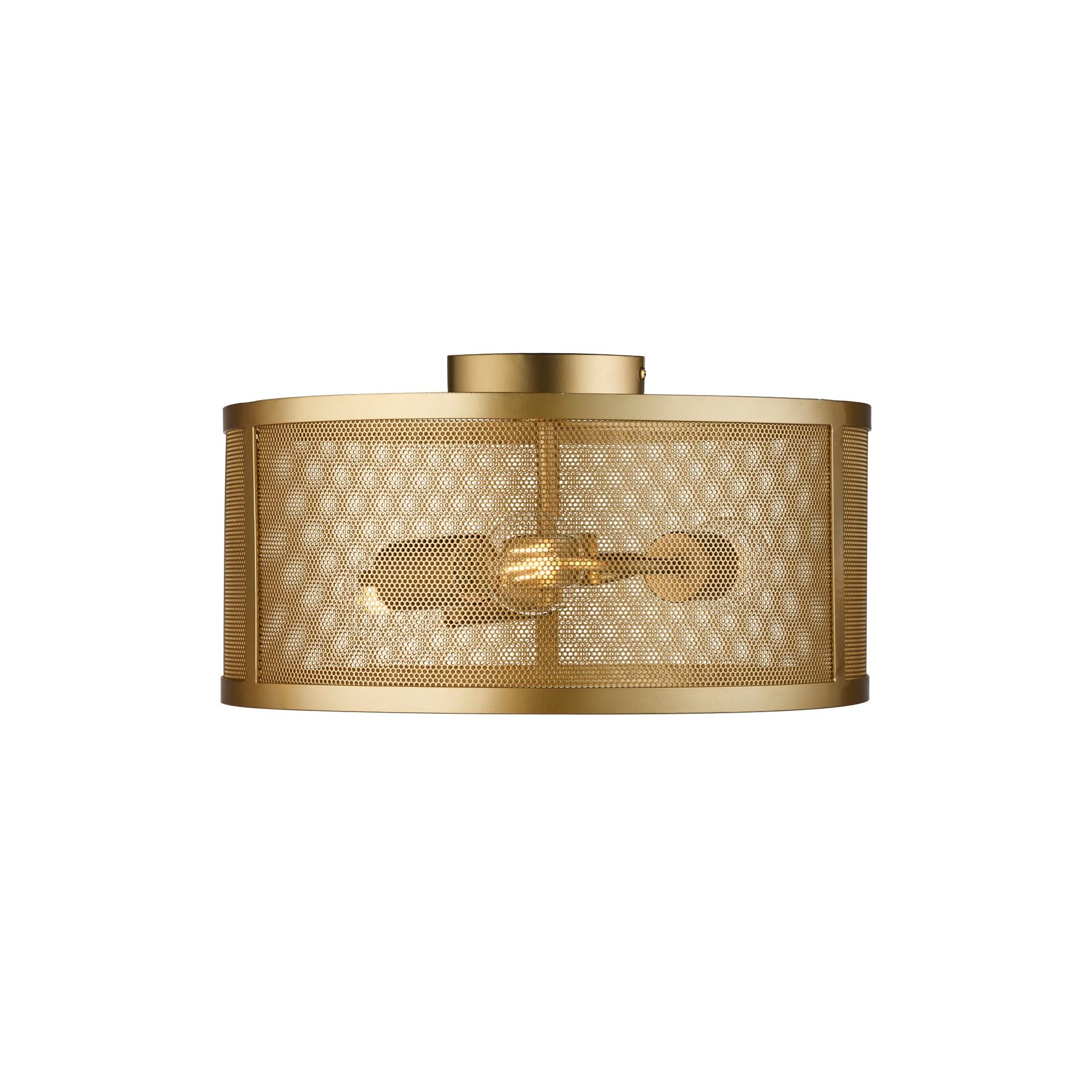 Fishnet 3 Light Matt Gold Drum Flush