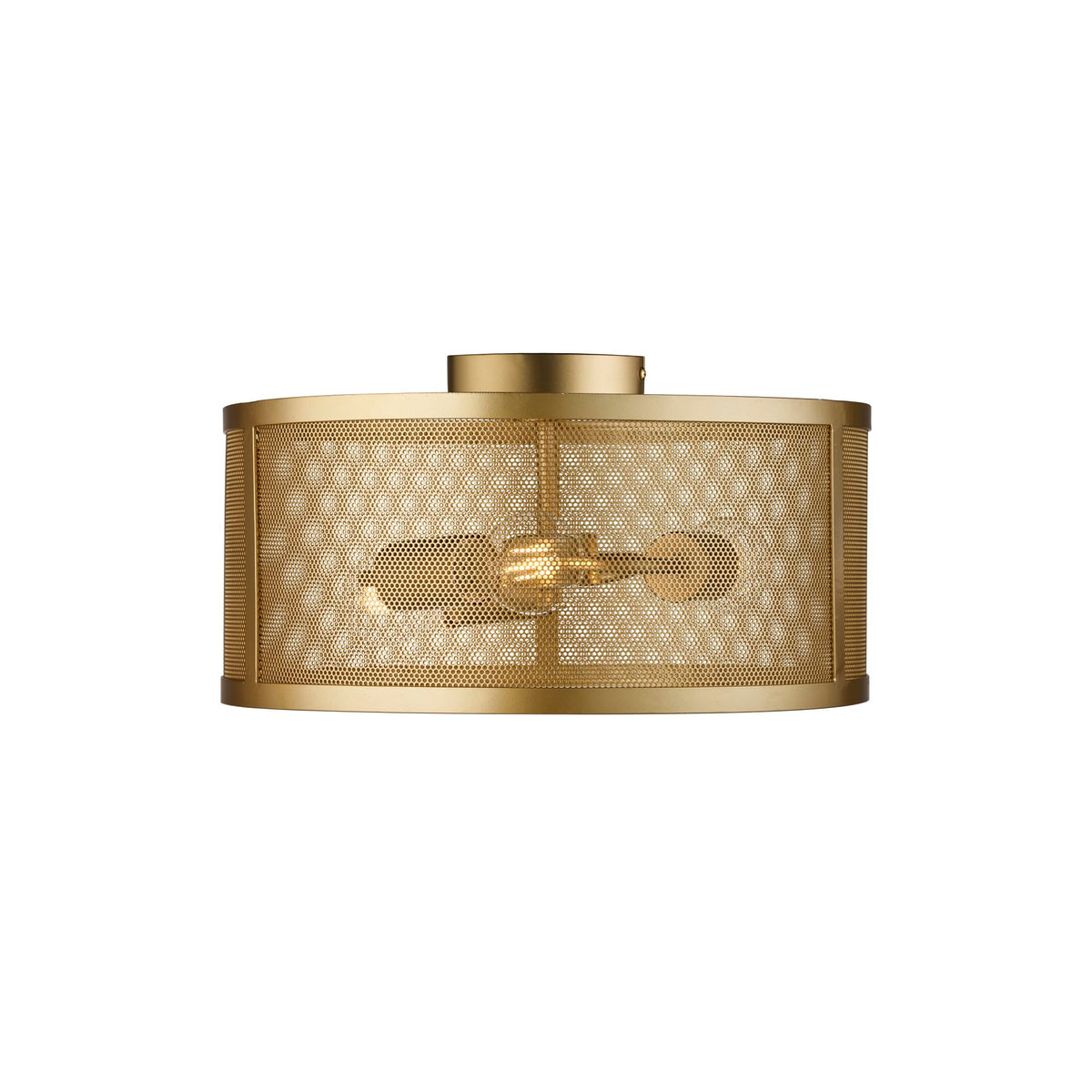Fishnet 3 Light Matt Gold Drum Flush