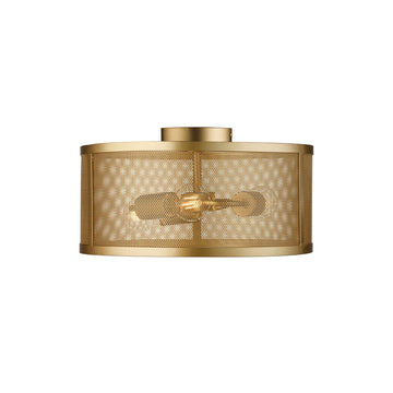 Fishnet 3 Light Matt Gold Drum Flush