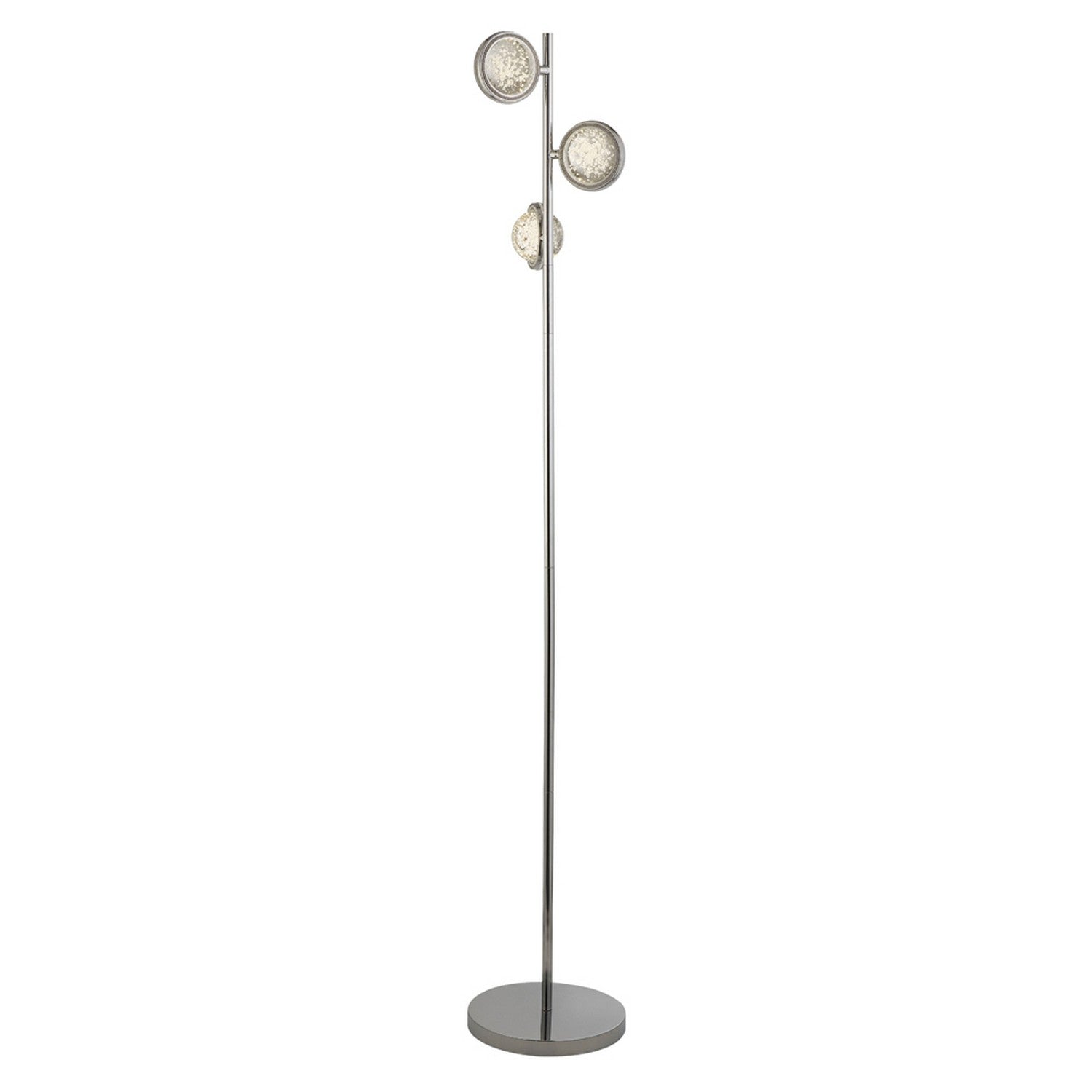 Quartz 3 Light Chrome & Bubble Glass Floor Lamp